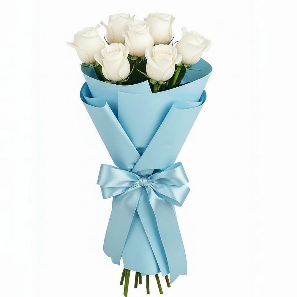Букет 7 белых роз Проуд в Бутурлиновке
