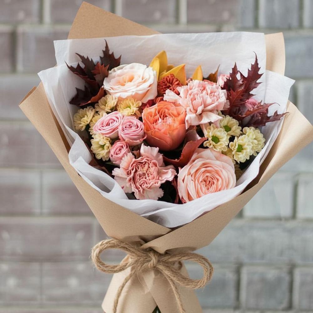 Букет цветов из: Гвоздики, Хризантемы и Розы в Бутурлиновке