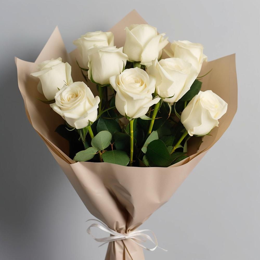 Букет 9 Белых роз Эдлесс Лав в Бутурлиновке