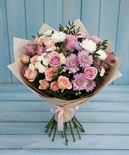 Букет цветов из:  Хризантемы, Розы и Альстромерии #REPLACE_PRED# Бутурлиновке