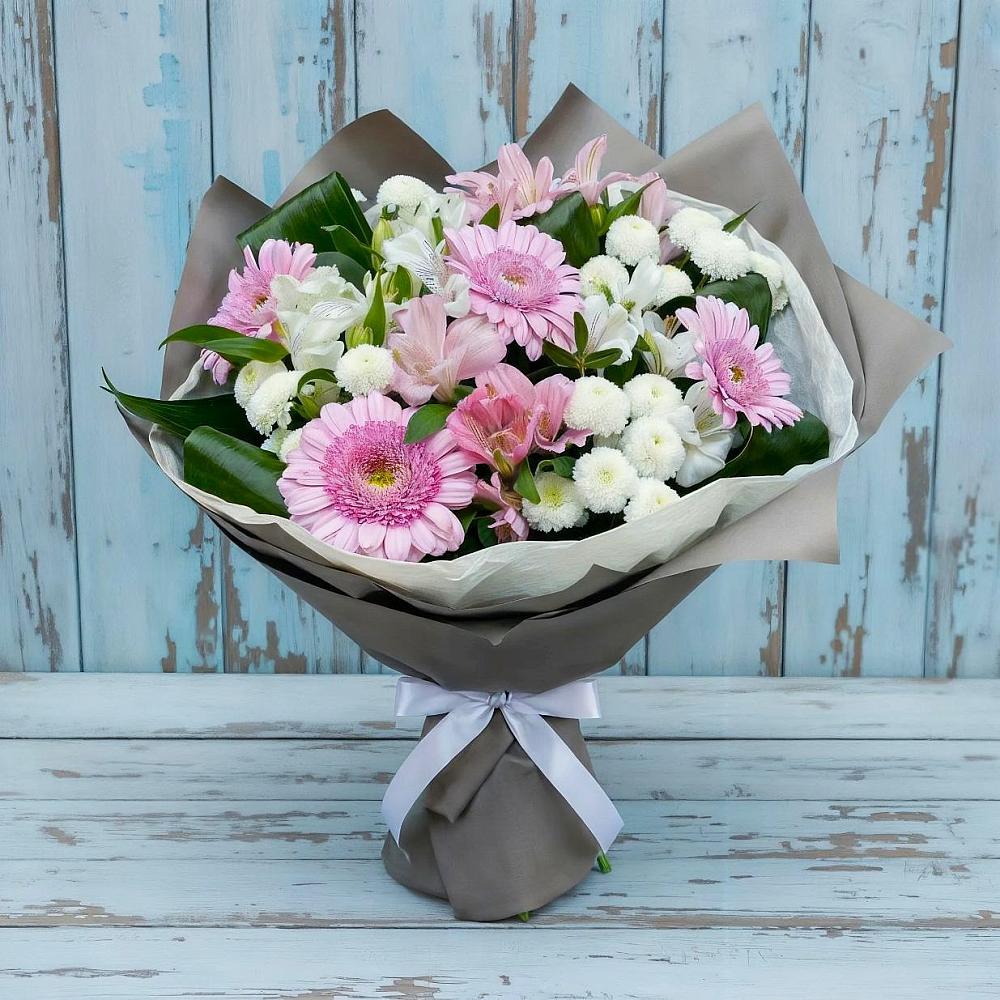 Букет цветов из: Герберы, Альстромерии и Хризантемы в Бутурлиновке