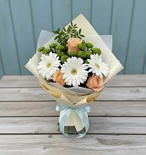 Букет цветов из:  Герберы, Розы и Хризантемы #REPLACE_PRED# Бутурлиновке