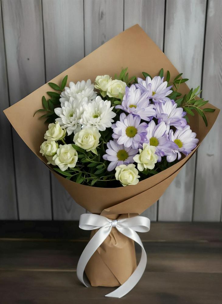 Букет цветов из: Хризантемы и Розы в Бутурлиновке